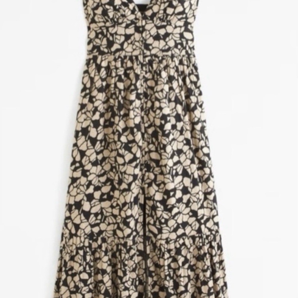 Abercrombie & Fitch Black and Cream Floral Maxi Dress - Picture 4 of 6